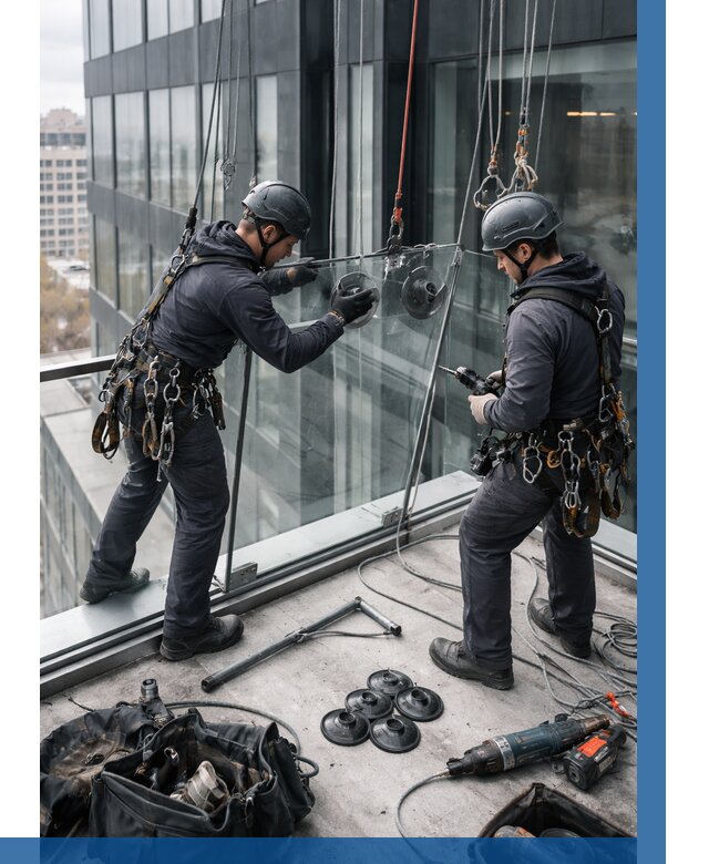 Монтаж стеклянных ограждений в Сургуте от 2556 р. | ВЫСОТНИК-Срг