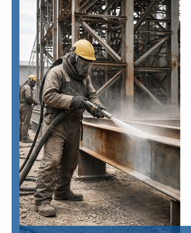 Пескоструйная очистка металлоконструкций в Сургуте промышленная