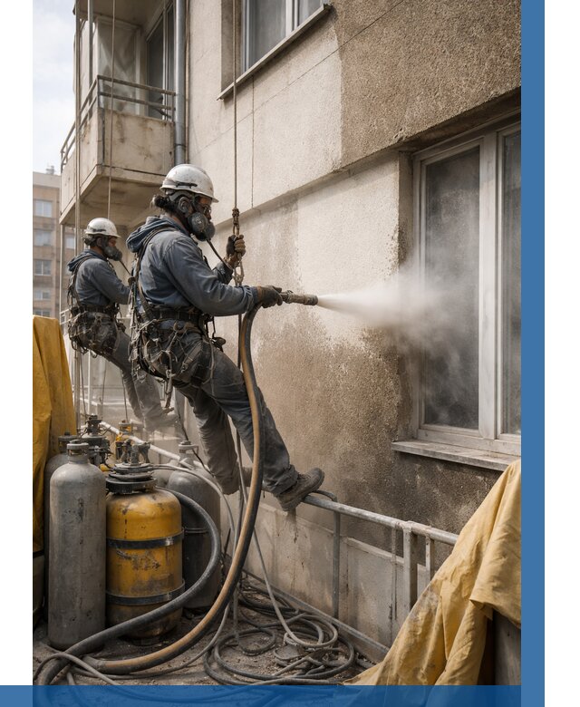 Пескоструйная очистка фасада в Сургуте от 664 р. | ВЫСОТНИК-Срг