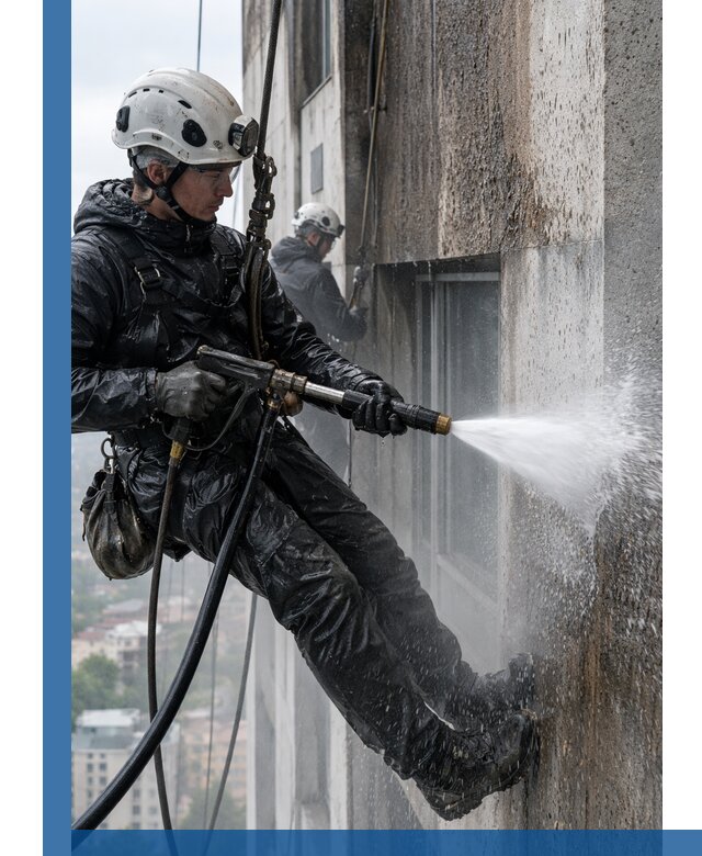 Гидроструйная очистка фасадов и конструкций в Сургуте