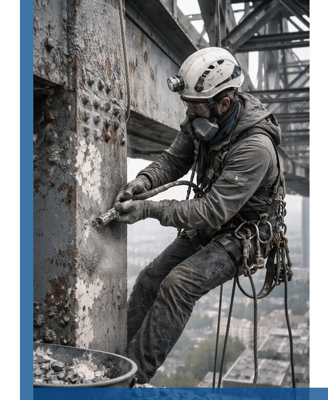 Удаление старой краски с металлических конструкций в Сургуте