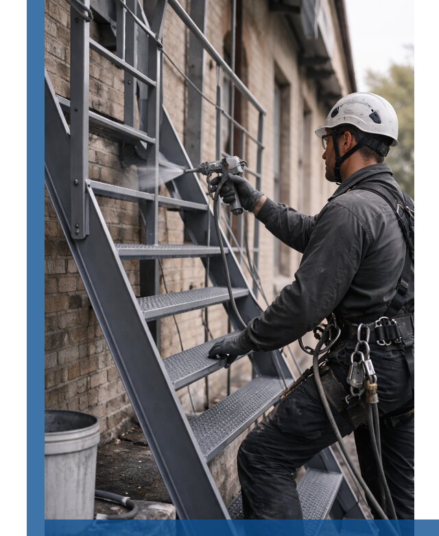 Покраска и антикоррозионная защита пожарных лестниц в Сургуте