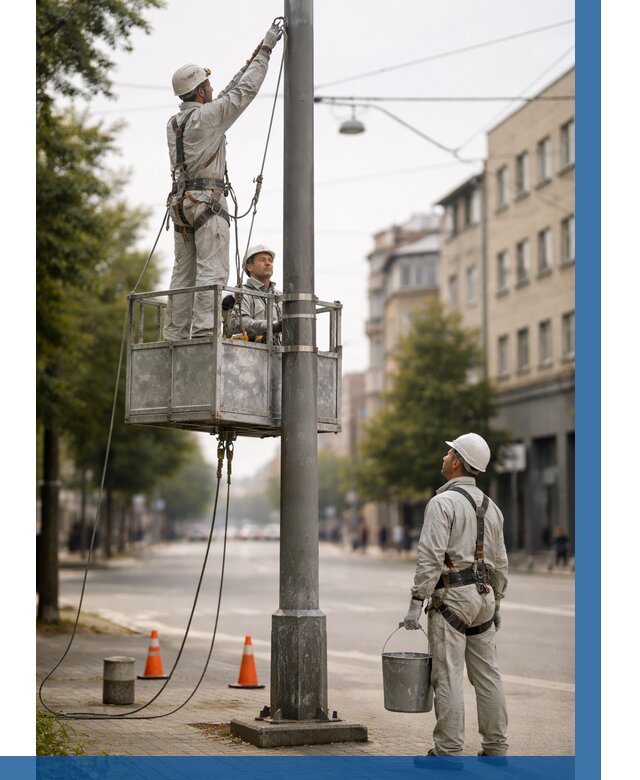 Покраска опор освещения в Сургуте от 5111 р. | ВЫСОТНИК-Срг
