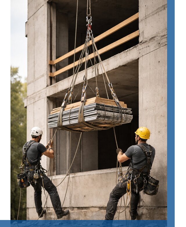 Подъем материала на этаж веревками в Сургуте от 1533 р. | ВЫСОТНИК-Срг