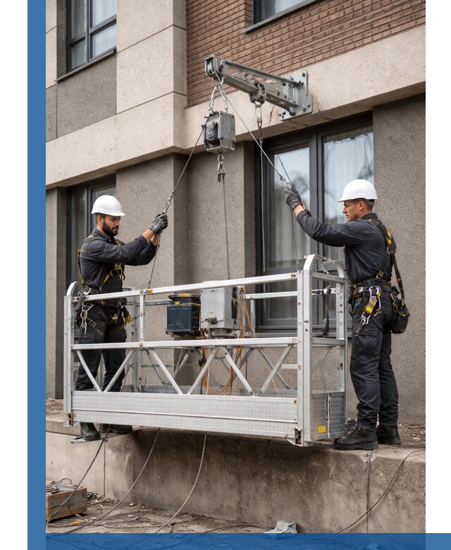 Монтаж и подъем фасадной люльки в Сургуте с гарантией безопасности