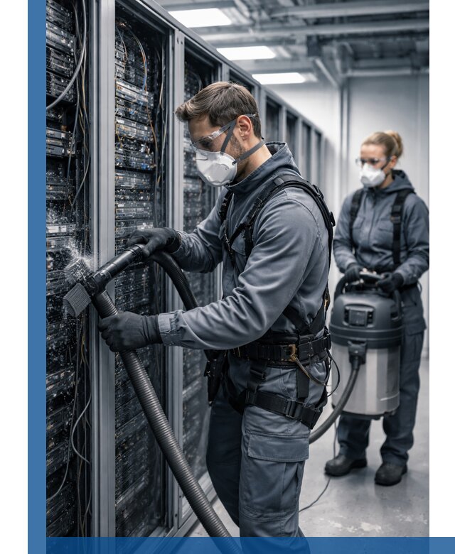 Обеспыливание серверной комнаты в Сургуте, профессиональная очистка