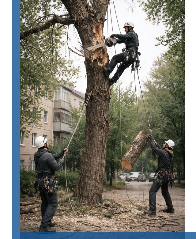 Срочное удаление аварийных деревьев в Сургуте с гарантией безопасности