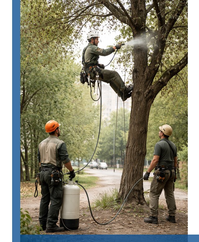 Обработка деревьев от вредителей в Сургуте профессиональная защита