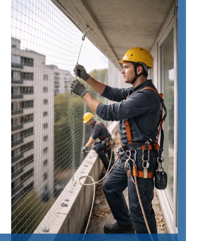 Монтаж сетки от птиц в Сургуте от 4600 р. | ВЫСОТНИК-Срг