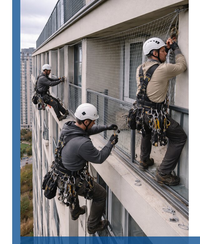 Профессиональный монтаж защитной сетки от птиц в Сургуте